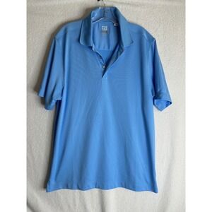 Cutter & Buck Mens CB DryTec Polo Shirt Light Blue Short Sleeve Golf Top Large